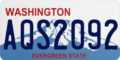 WA license plate AQS2092