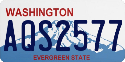 WA license plate AQS2577