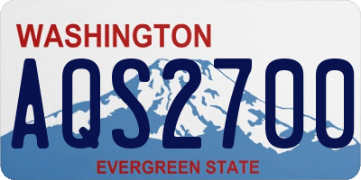 WA license plate AQS2700