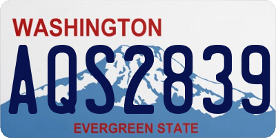 WA license plate AQS2839