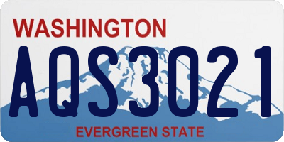 WA license plate AQS3021