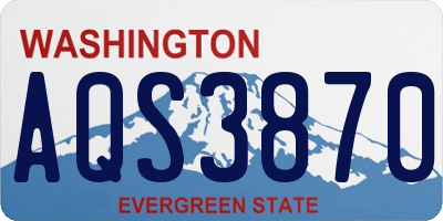 WA license plate AQS3870