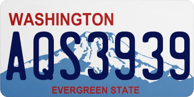 WA license plate AQS3939