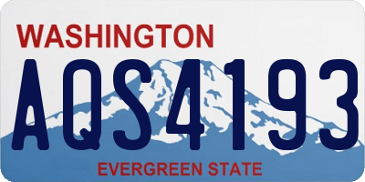 WA license plate AQS4193