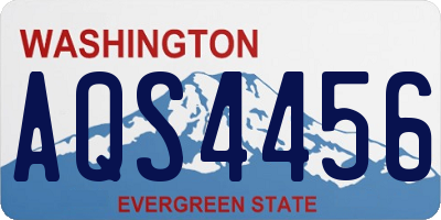 WA license plate AQS4456