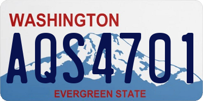 WA license plate AQS4701