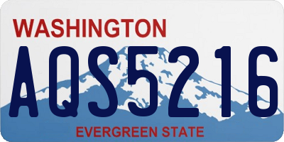 WA license plate AQS5216