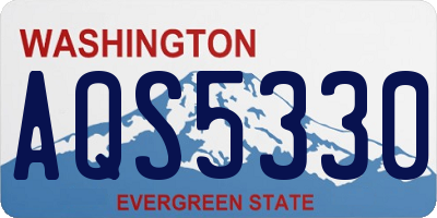 WA license plate AQS5330