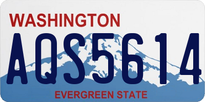 WA license plate AQS5614