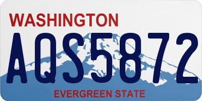 WA license plate AQS5872