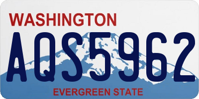 WA license plate AQS5962