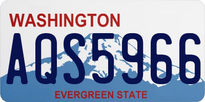 WA license plate AQS5966