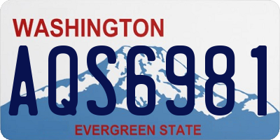 WA license plate AQS6981