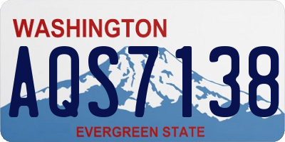 WA license plate AQS7138