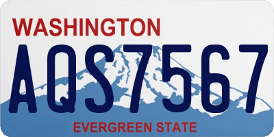 WA license plate AQS7567