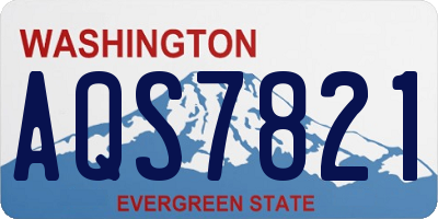 WA license plate AQS7821