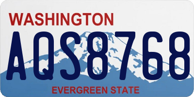 WA license plate AQS8768