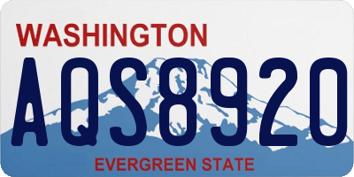 WA license plate AQS8920