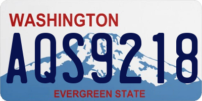 WA license plate AQS9218