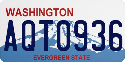 WA license plate AQT0936