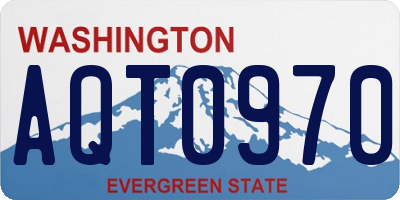 WA license plate AQT0970