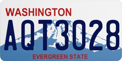 WA license plate AQT3028