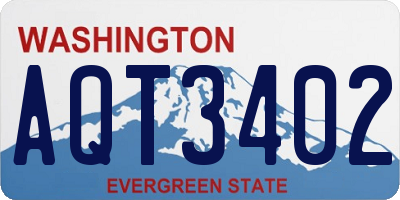 WA license plate AQT3402