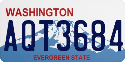 WA license plate AQT3684
