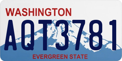 WA license plate AQT3781