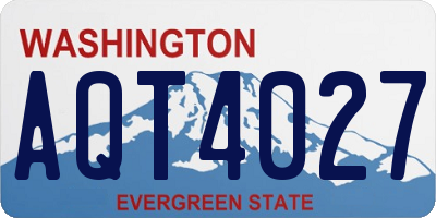 WA license plate AQT4027