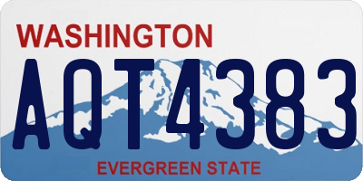 WA license plate AQT4383