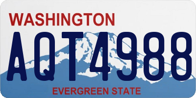 WA license plate AQT4988