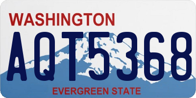 WA license plate AQT5368