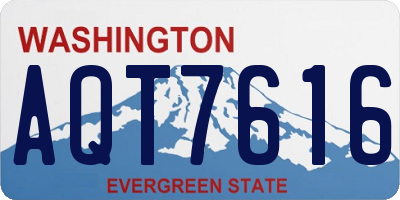 WA license plate AQT7616