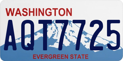 WA license plate AQT7725