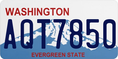 WA license plate AQT7850