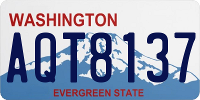 WA license plate AQT8137