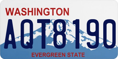 WA license plate AQT8190