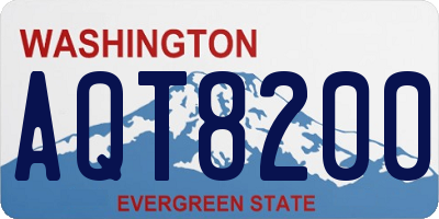 WA license plate AQT8200