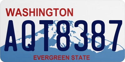 WA license plate AQT8387