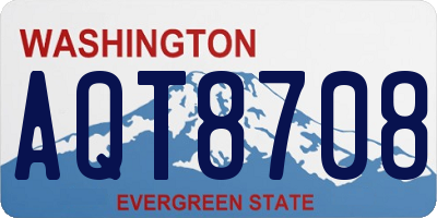 WA license plate AQT8708