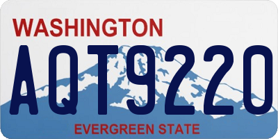 WA license plate AQT9220