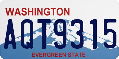 WA license plate AQT9315