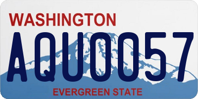 WA license plate AQU0057