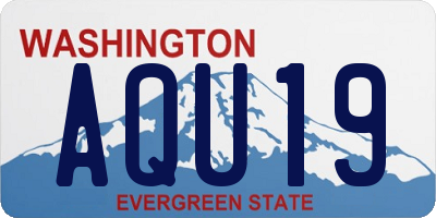 WA license plate AQU19