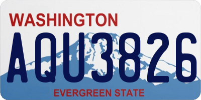 WA license plate AQU3826