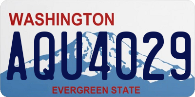 WA license plate AQU4029