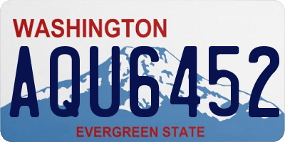 WA license plate AQU6452