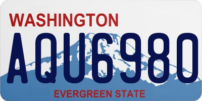 WA license plate AQU6980