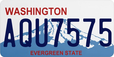 WA license plate AQU7575